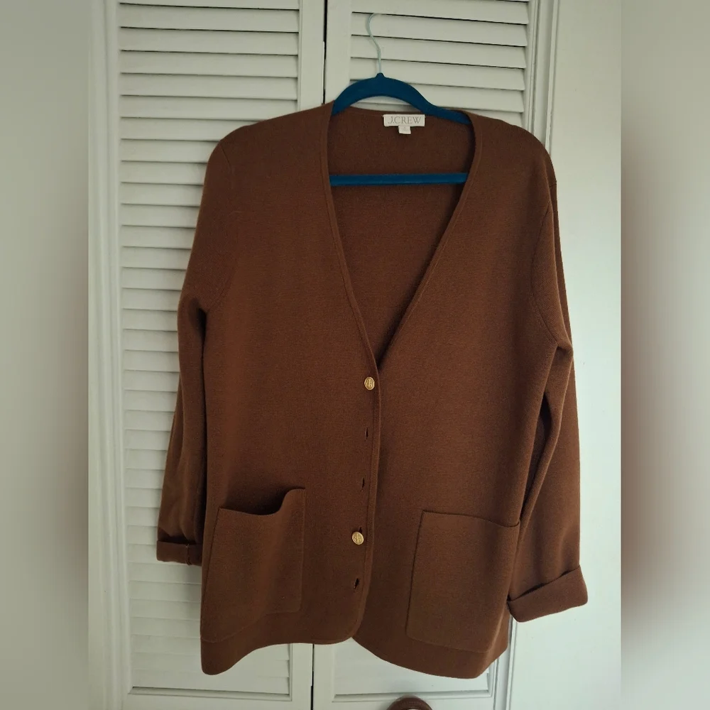 J. Crew Brown Women's Cardigan Sweater - Picture 3 of 4